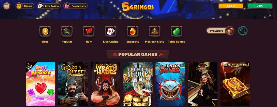 5 Gringos játékautomaták