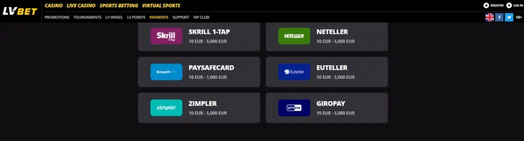 Lvbet befizetési módok