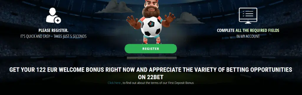22bet sport bónusz