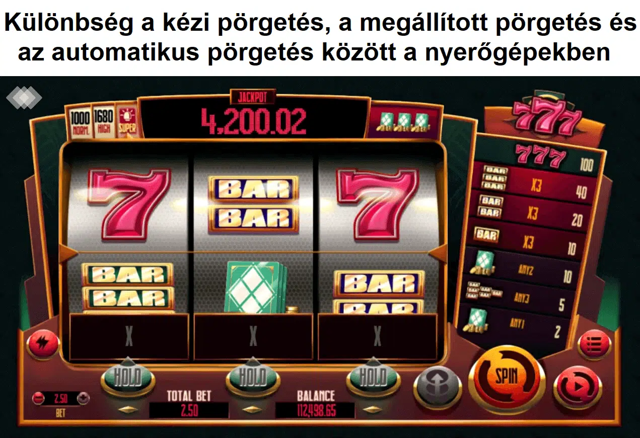 Különbség a kézi pörgetés, a megállított pörgetés és az automatikus pörgetés között a nyerőgépekben