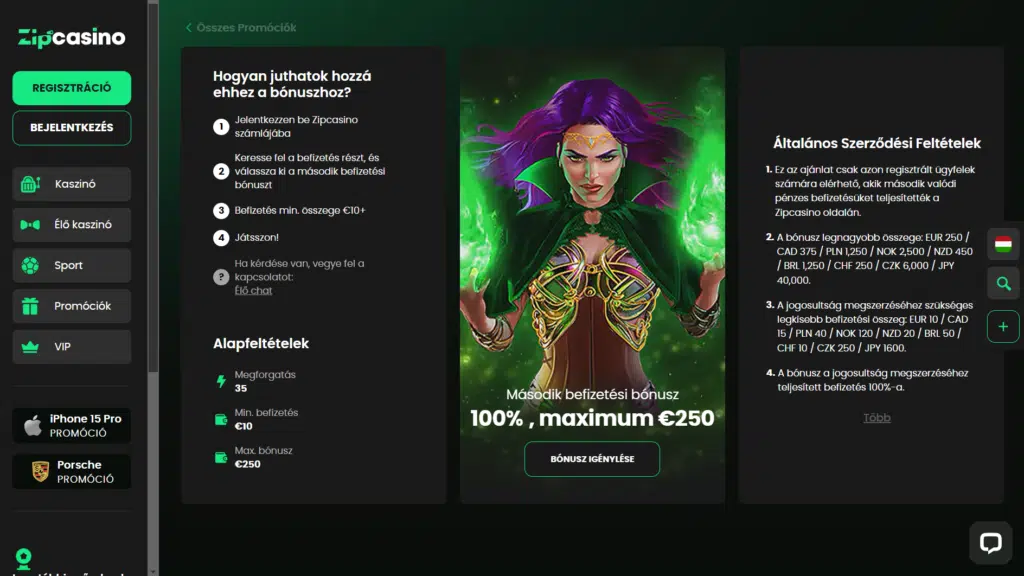 Zip Casino Kaszinó Üdvözlő Bónusz